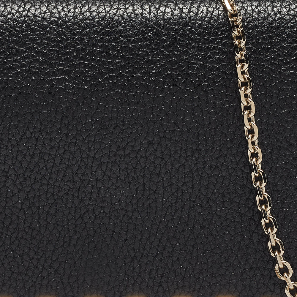 VALENTINO Black Leather Rockstud Chain Pouch - Picture 8 of 8